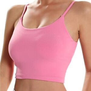 Pink active crop top